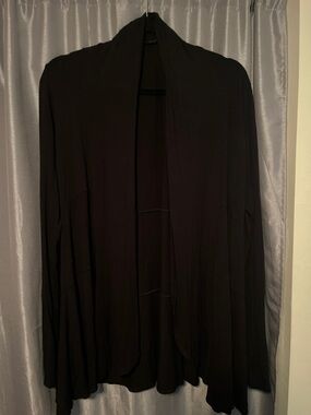 Black Open-Front Women's Cardigan Sweater